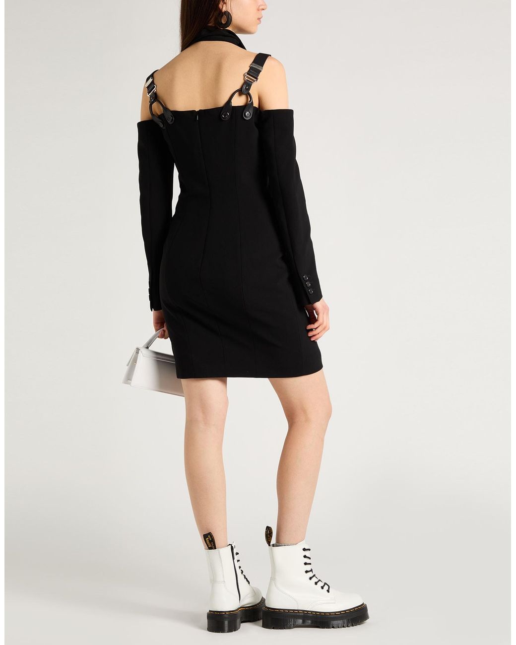 Moschino Black Mini Dress Polyester, Elastane, Polyamide