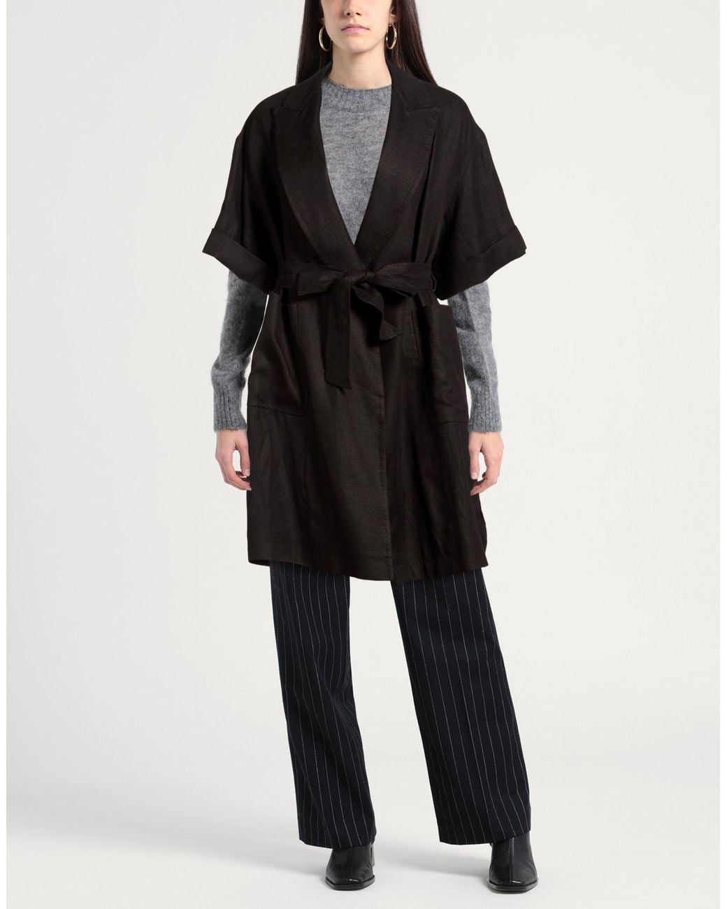 BRERAS Milano Black Overcoat & Trench Coat