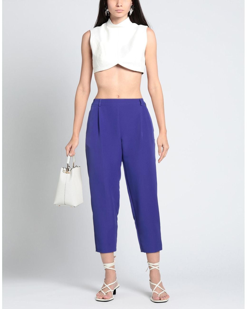Rebel Queen Blue Pants Polyester, Elastane