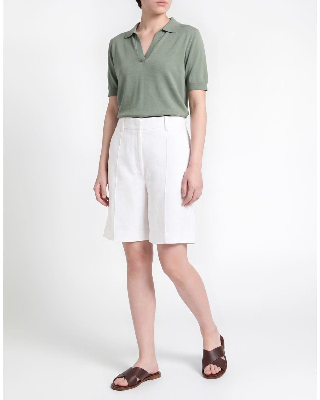 Eleventy White Shorts & Bermuda Shorts Linen
