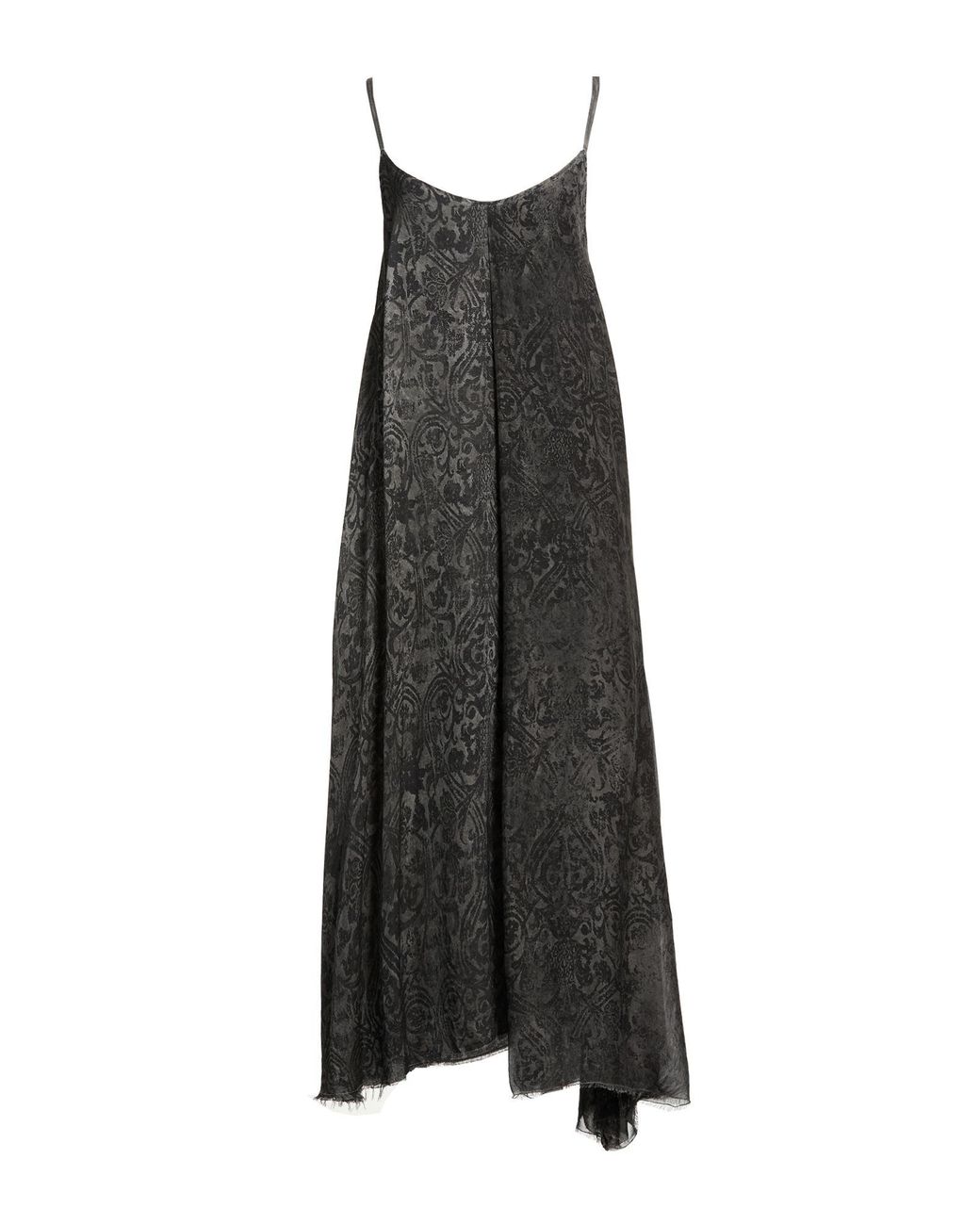 SANCTAMUERTE Black Charcoal Midi Dress Rayon, Viscose