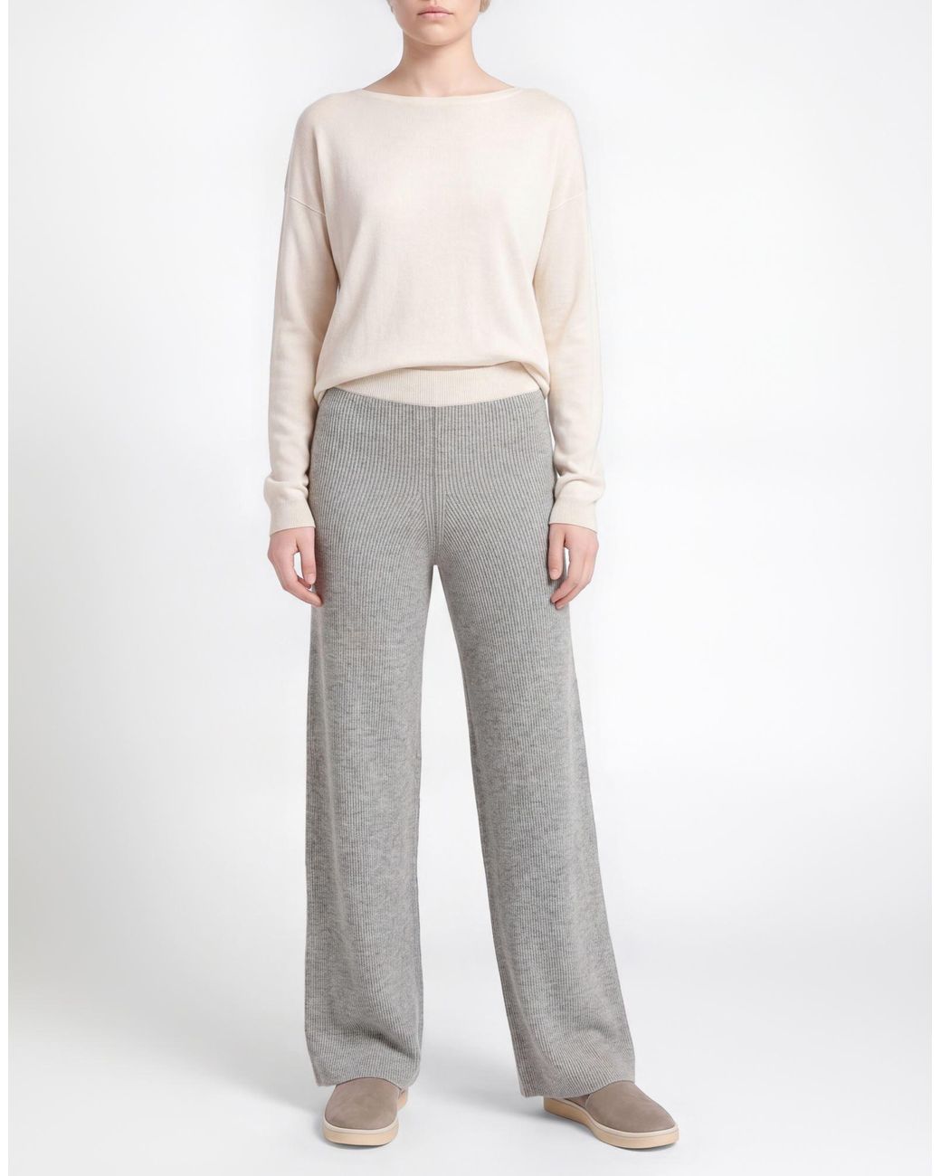 Lorena Antoniazzi Gray Pants Virgin Wool, Cashmere, Silk