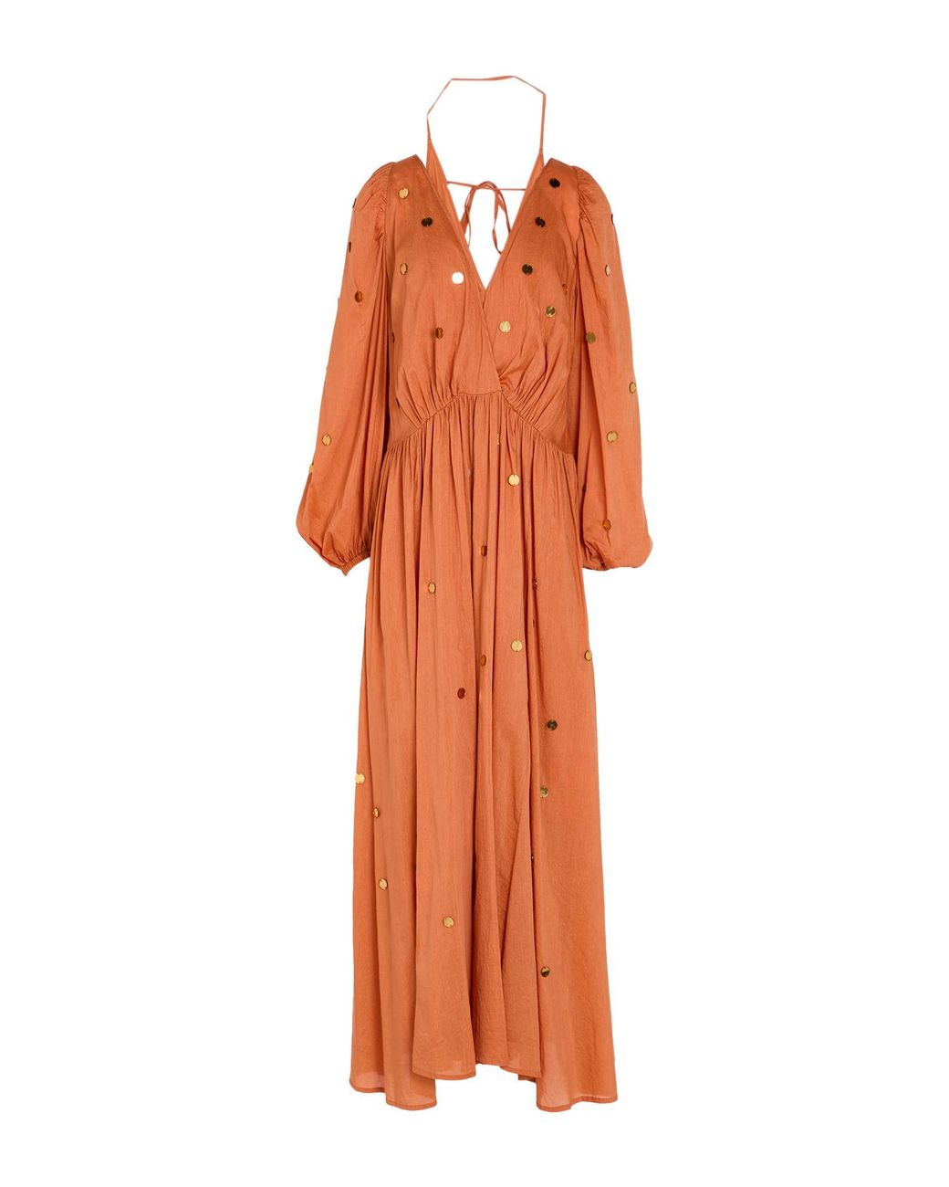 Forte_forte Orange Maxi Dress Cotton, Silk, Acrylic