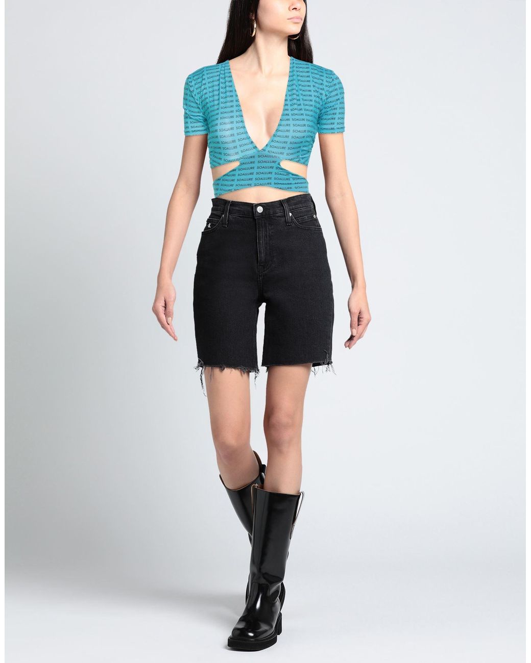 Soallure Blue Top Polyester, Elastane