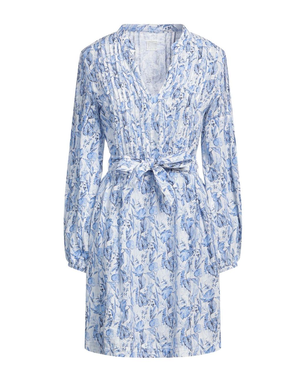 120% Lino Blue Mini Dress Linen