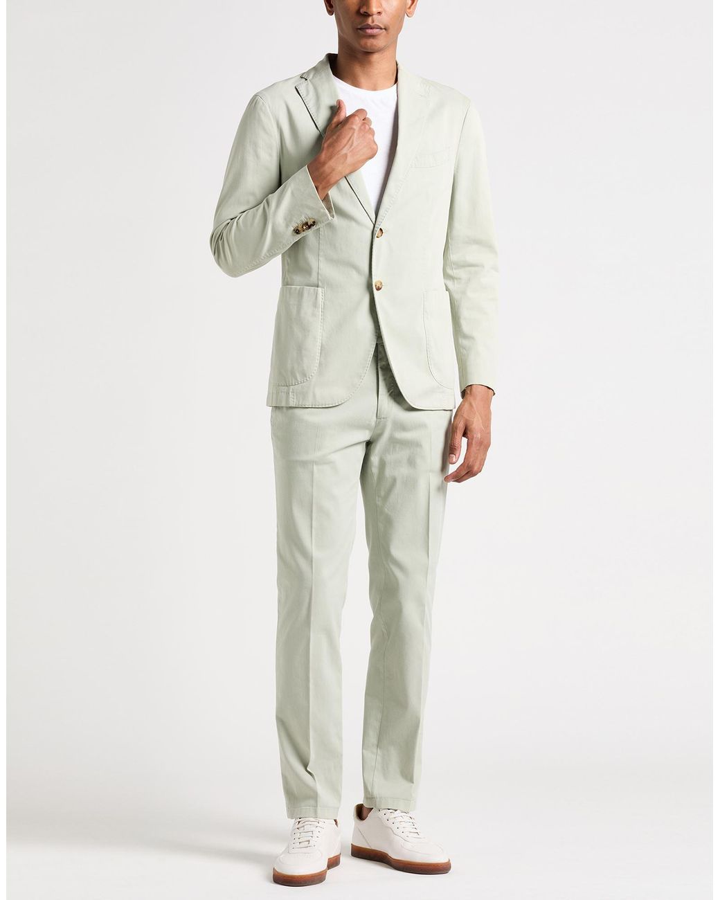 Boglioli White Suit Cotton, Elastane for men