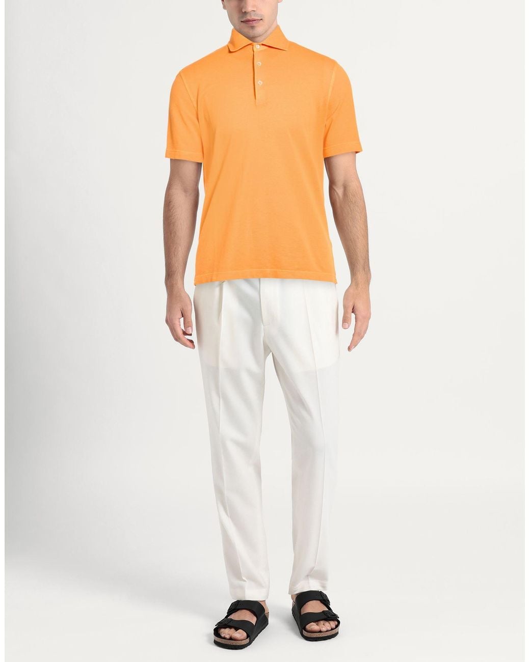 FILIPPO DE LAURENTIIS Orange Polo Shirts for men