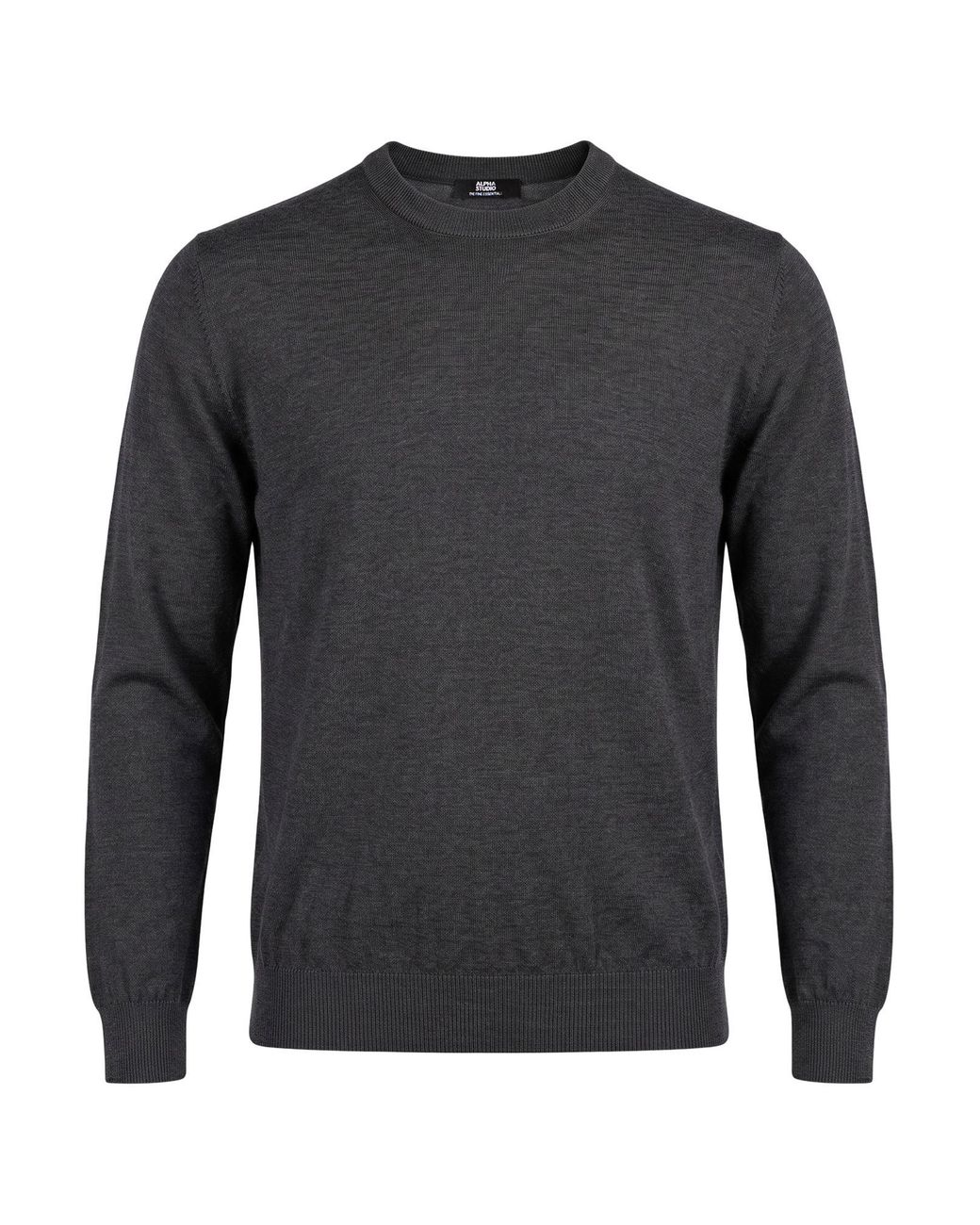 Alpha Studio Gray The Fine Essentials Charcoal Sweater Cashmere for men