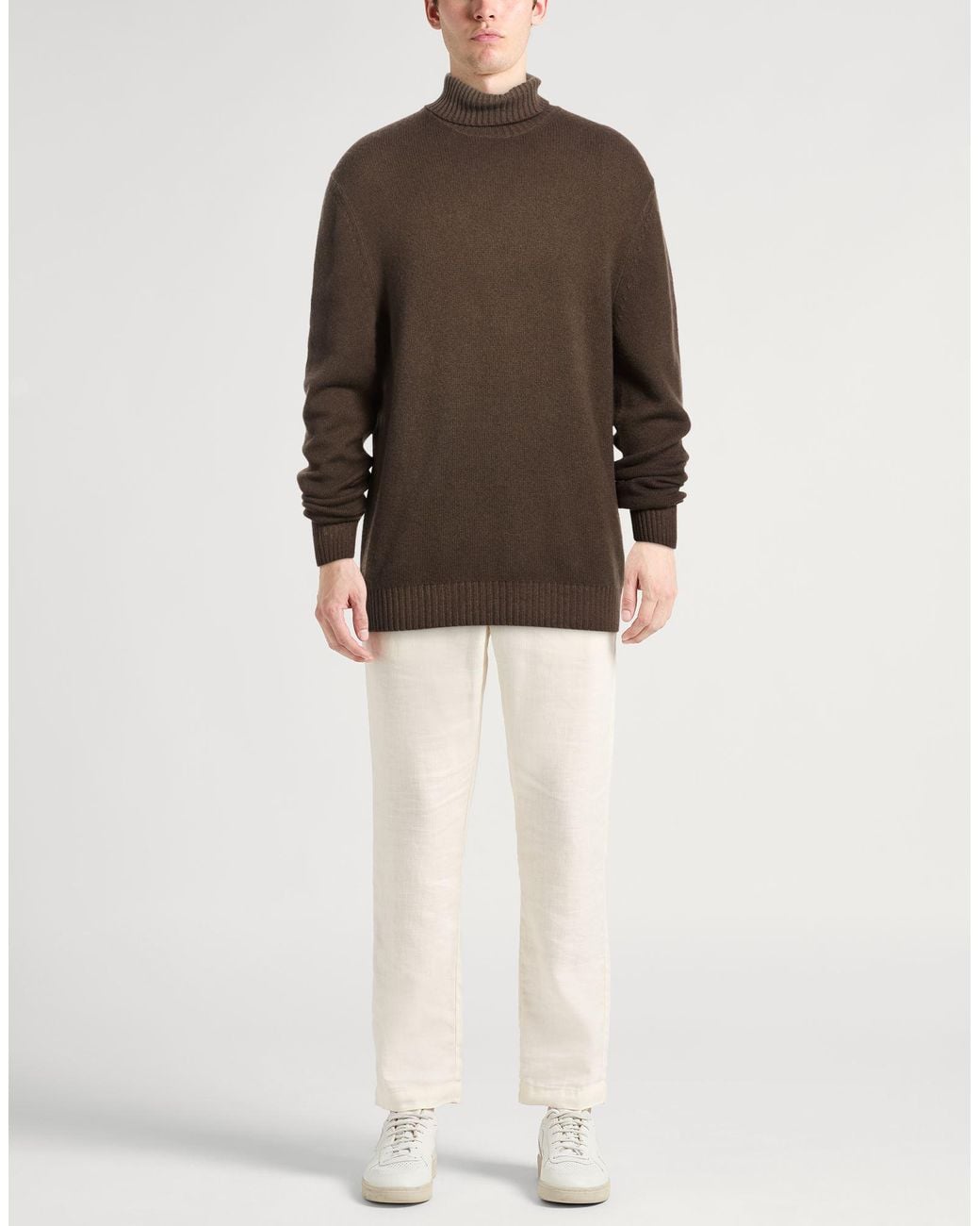 Malo Brown Turtleneck Virgin Wool for men