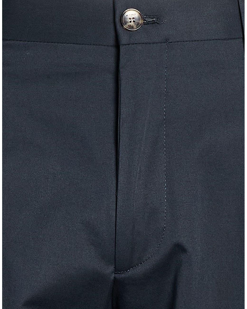 Etro Blue Midnight Pants Cotton, Elastane for men
