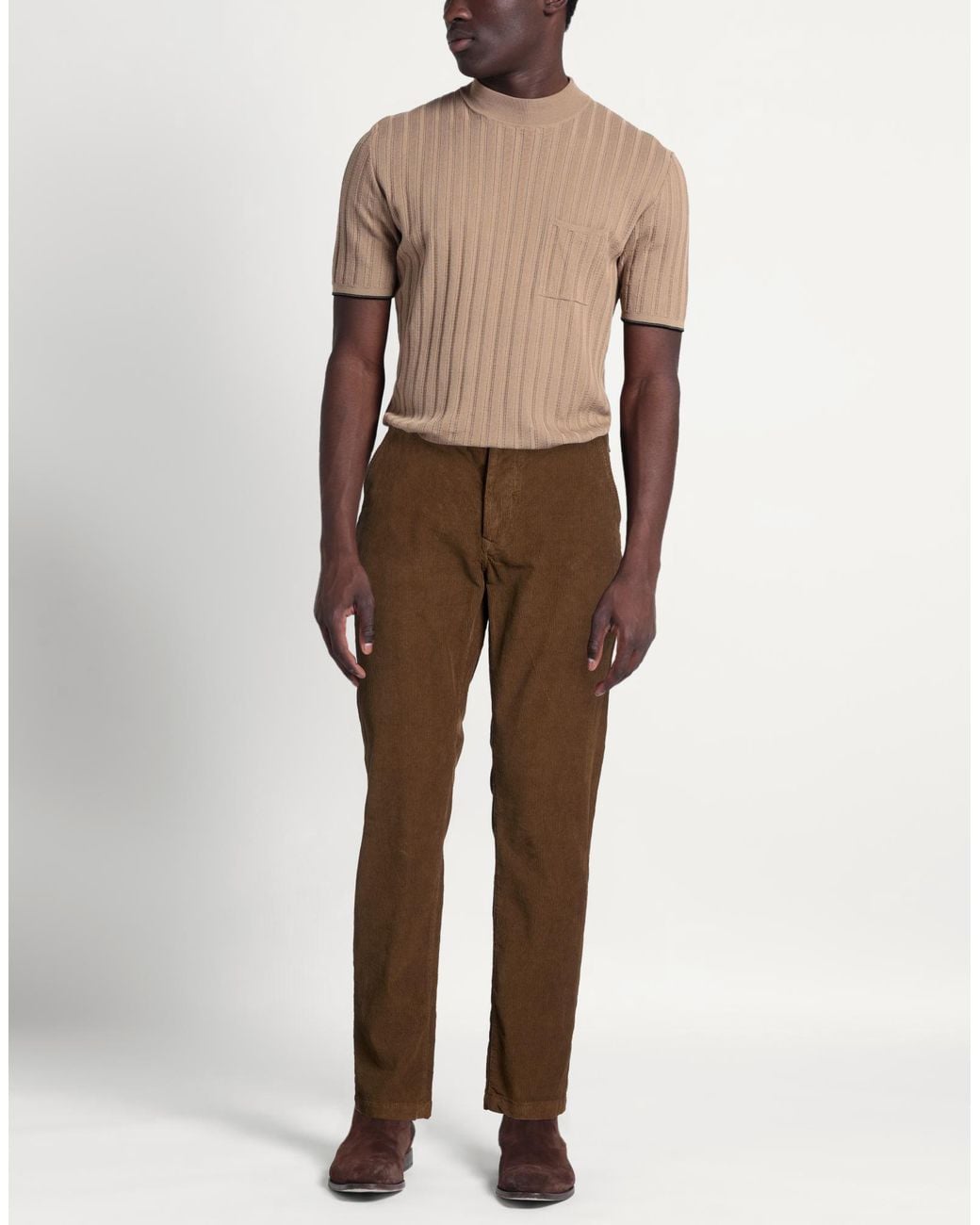 Tela Genova Brown Pants Cotton for men