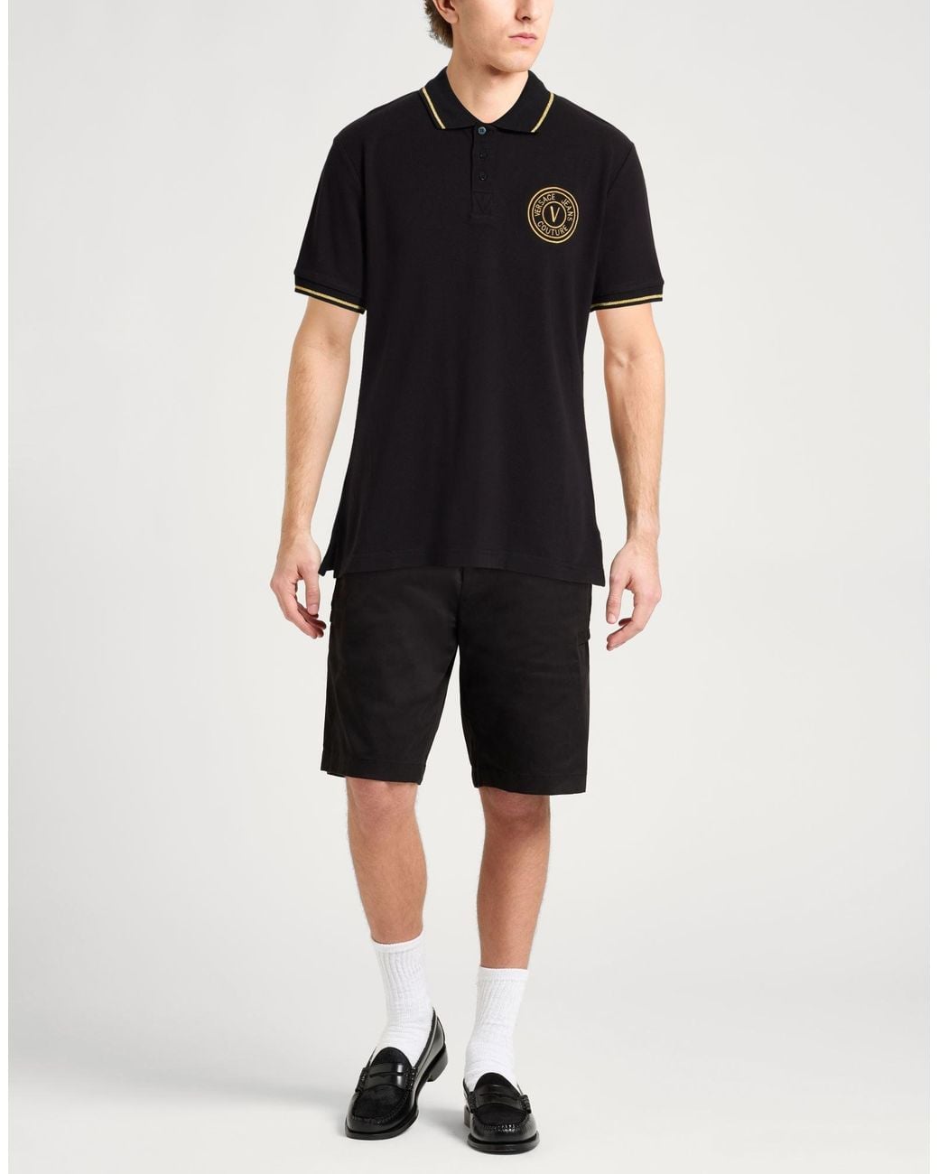 Versace Jeans Couture Black Polo Shirt for men