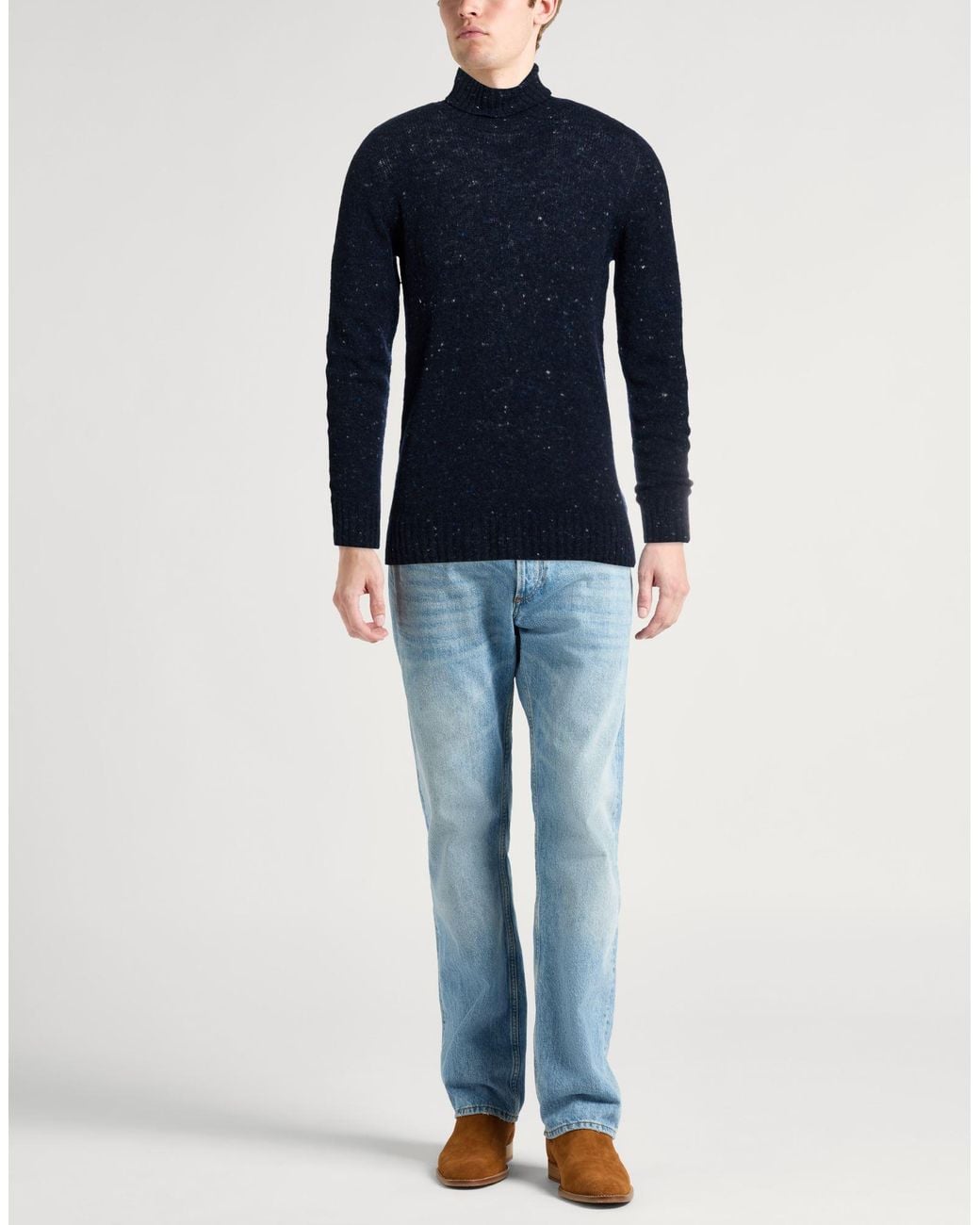 Drumohr Blue Midnight Turtleneck Virgin Wool, Cashmere, Polyamide for men