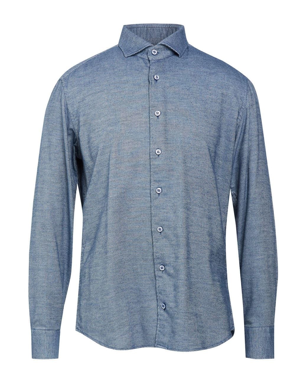 BASTONCINO Blue Shirt Cotton for men