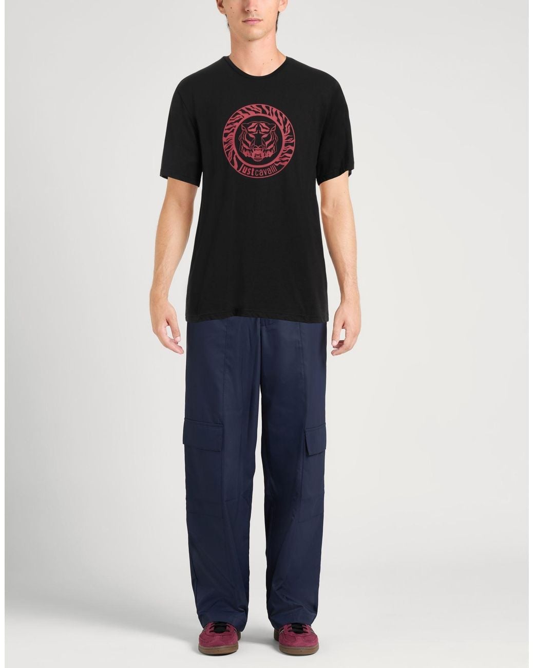 Just Cavalli Black T-Shirt Cotton for men