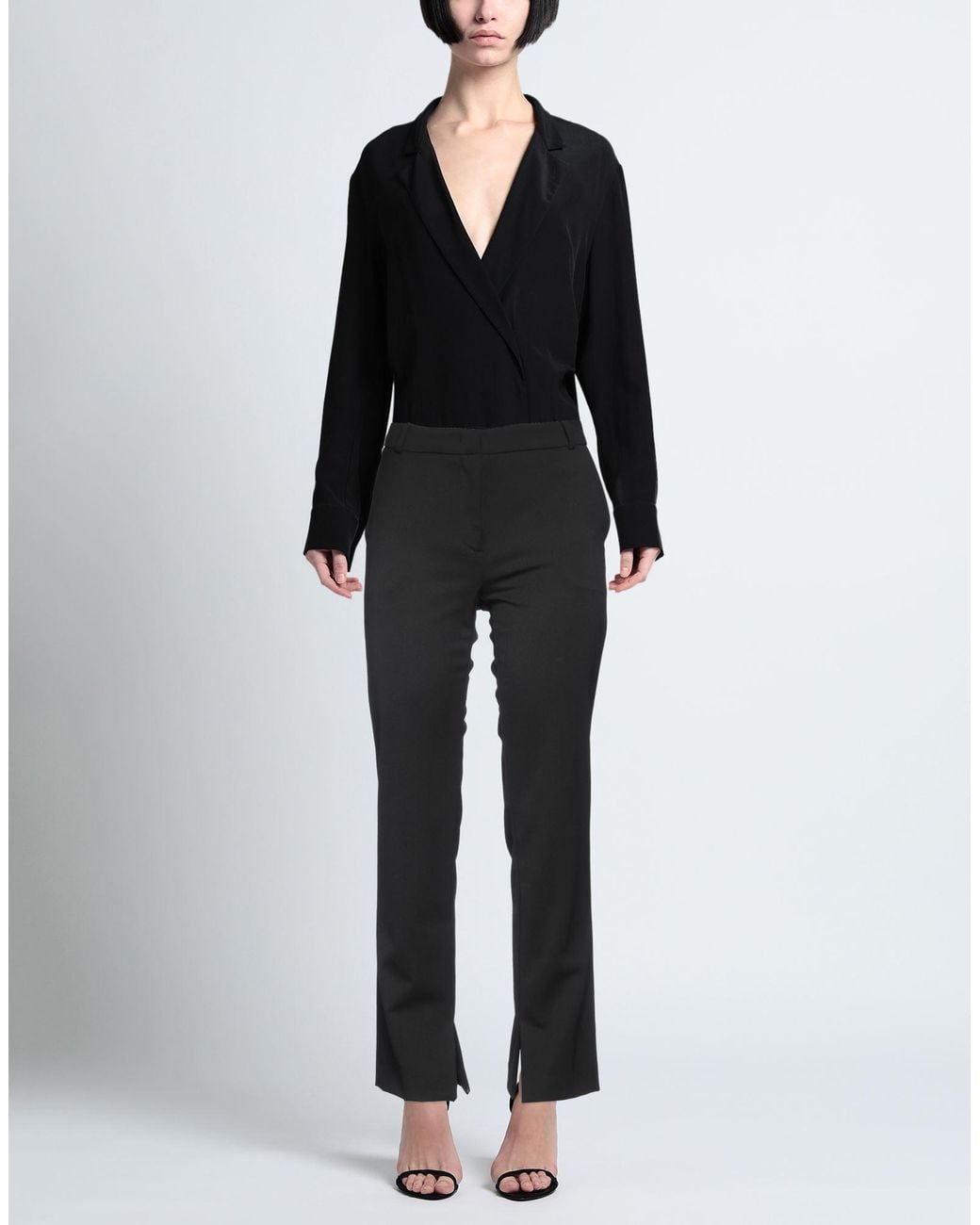 Kiltie Black Pants Polyester, Virgin Wool, Elastane