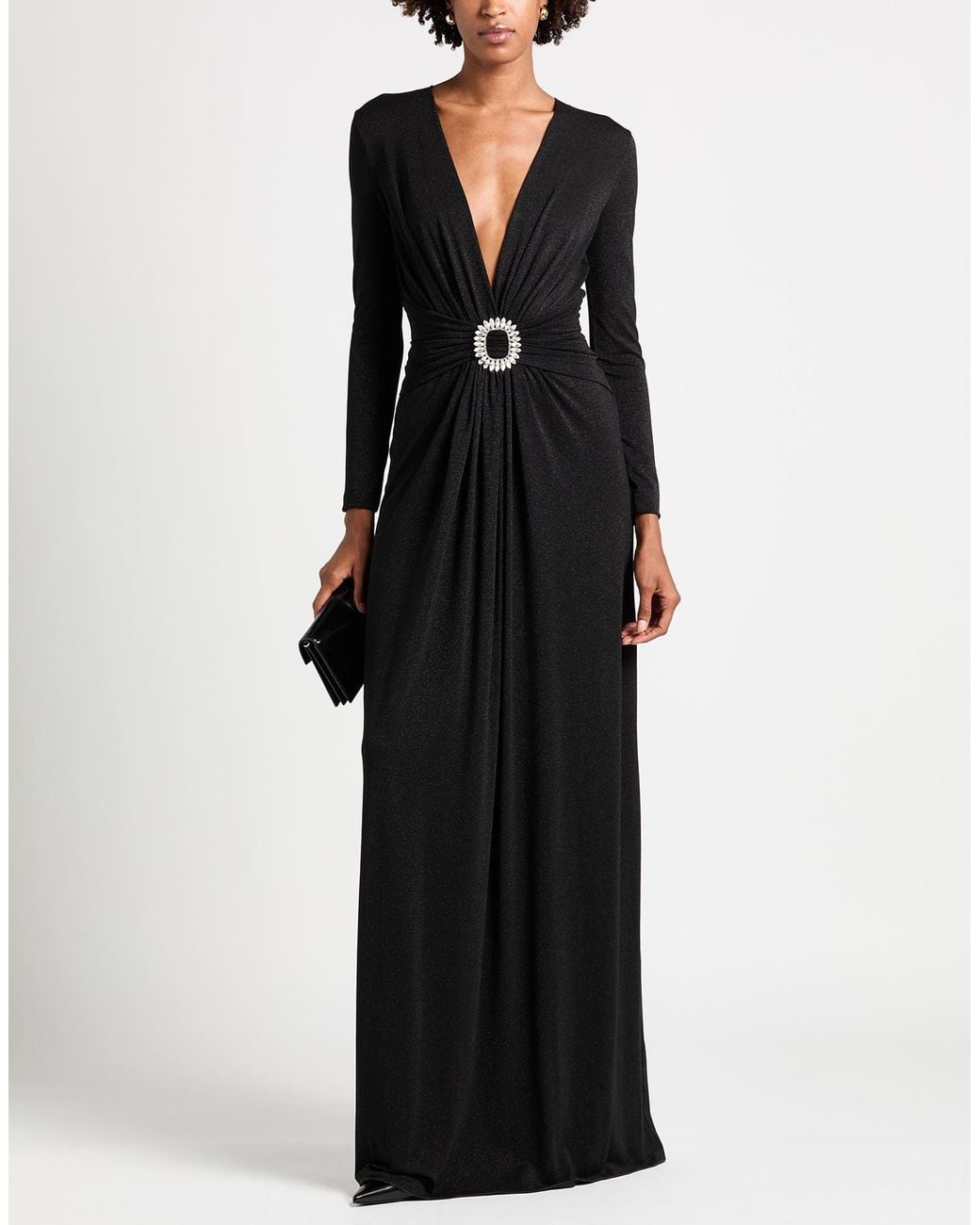 La Petite Robe Di Chiara Boni Black Maxi Dress Polyamide, Viscose, Elastane, Polyester