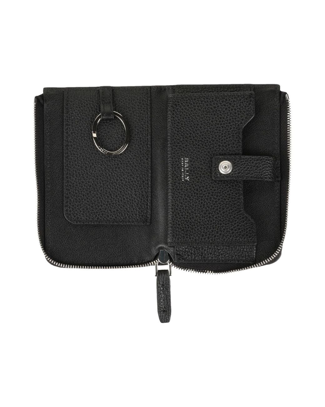 Bally Black Document Holder Leather
