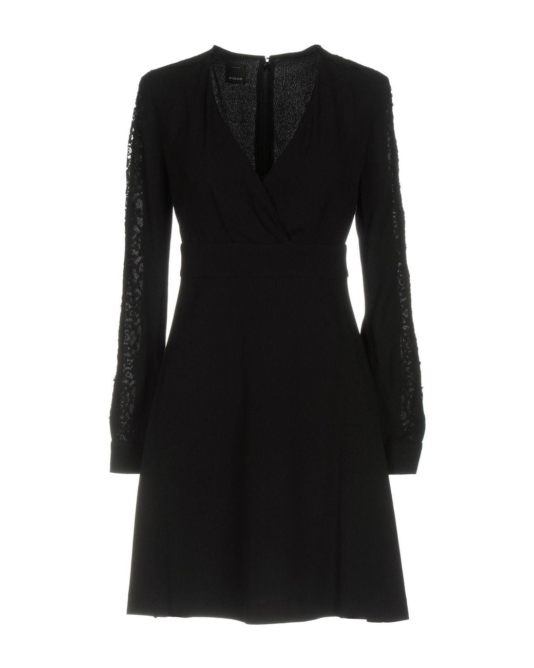 Pinko Black Mini Dress Viscose, Cotton, Nylon