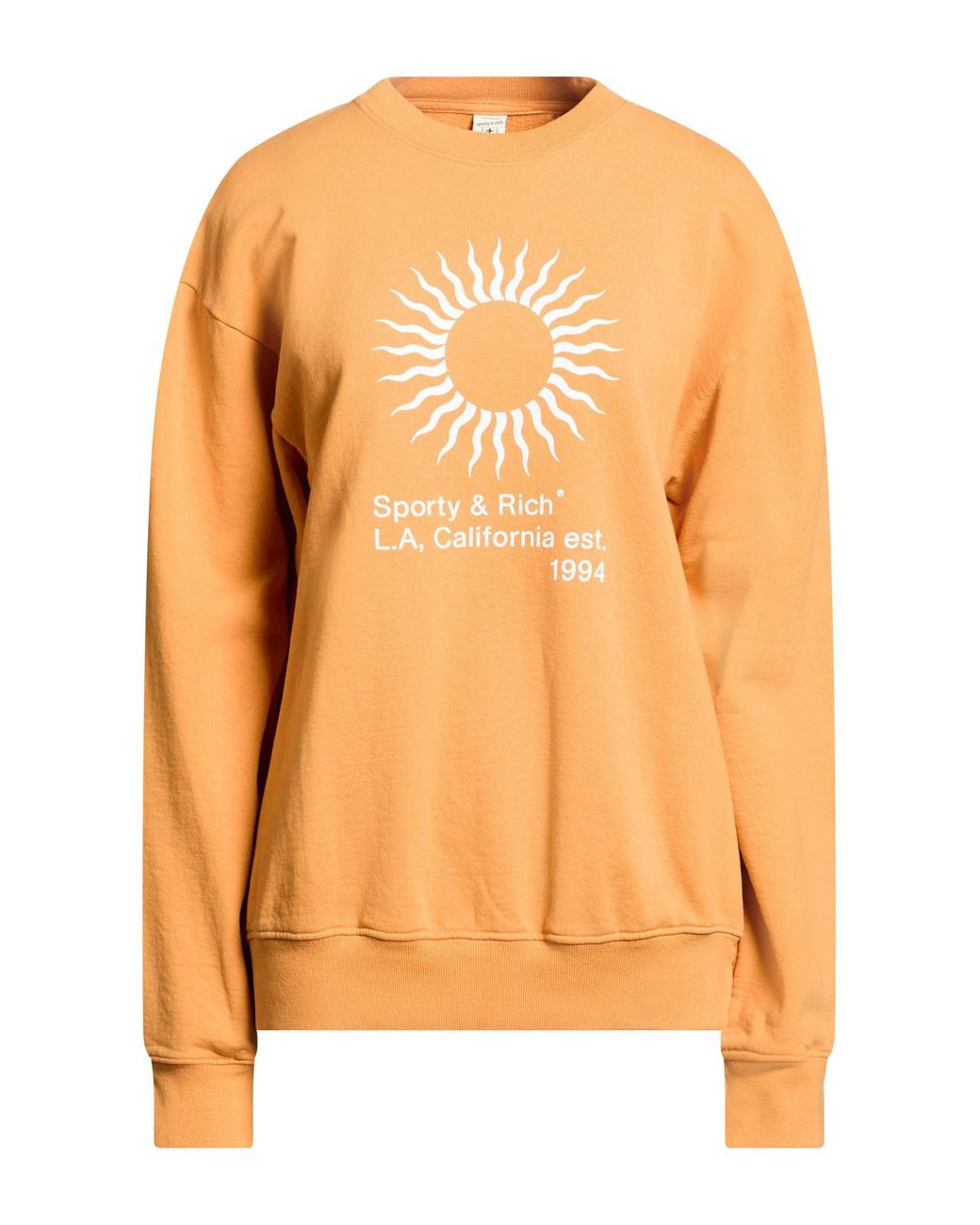 Sporty & Rich Orange Sweatshirt Cotton