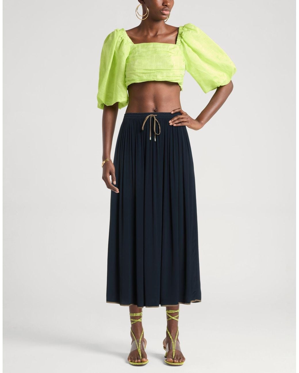 Ottod'Ame Blue Midi Skirt