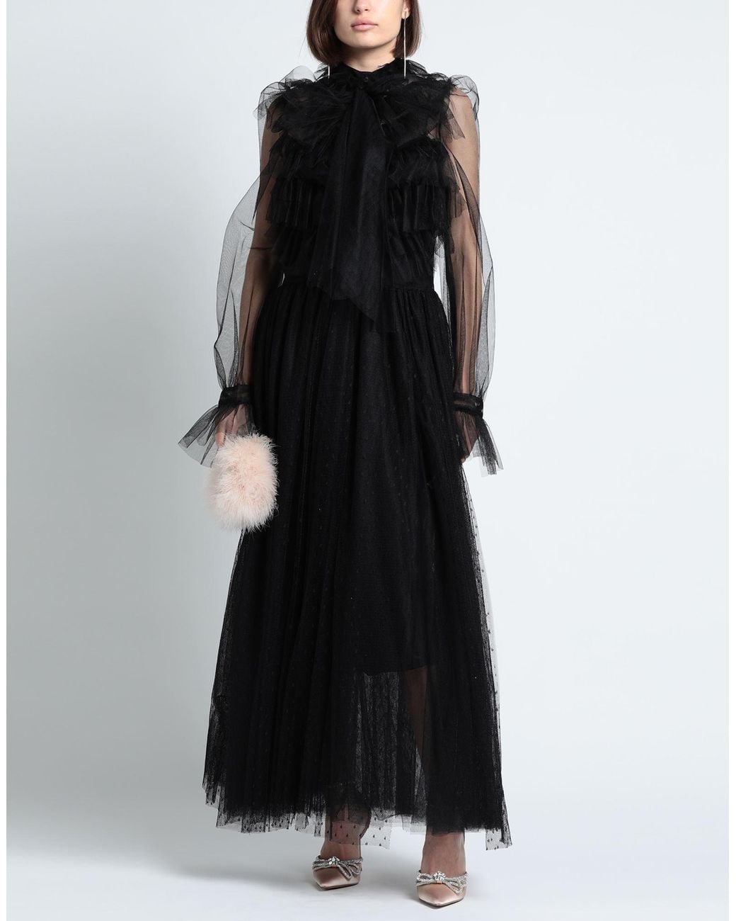 Maxi Dress Red Valentino Black Dress With Bow RED Valentino Maxi Dress In Black Lyst