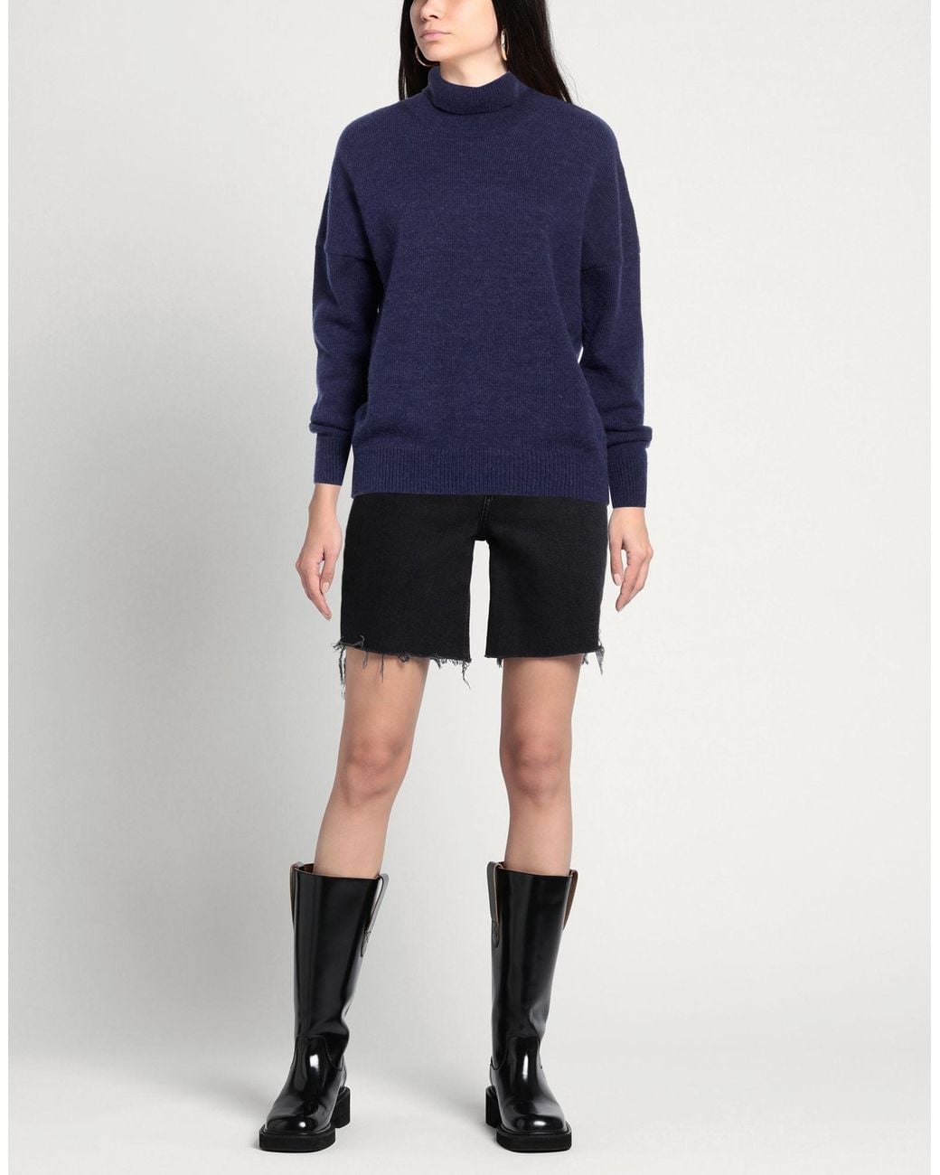 Carla G Blue Turtleneck Polyacrylic, Alpaca Wool, Polyamide, Polyester