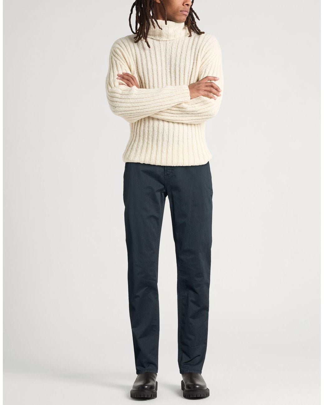 Jeckerson Blue Pants Cotton, Elastane for men