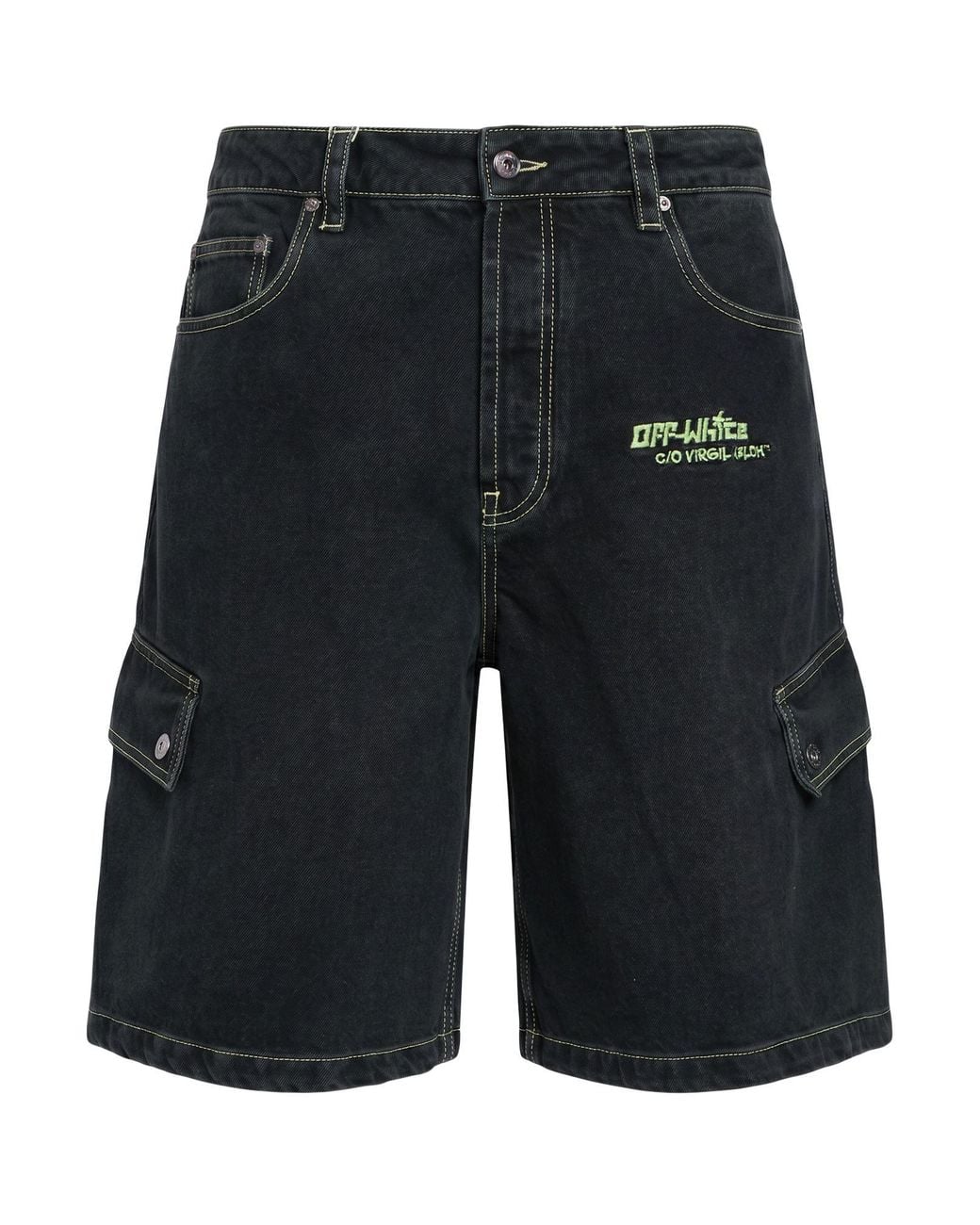 Off-White c/o Virgil Abloh Black Denim Shorts Cotton for men