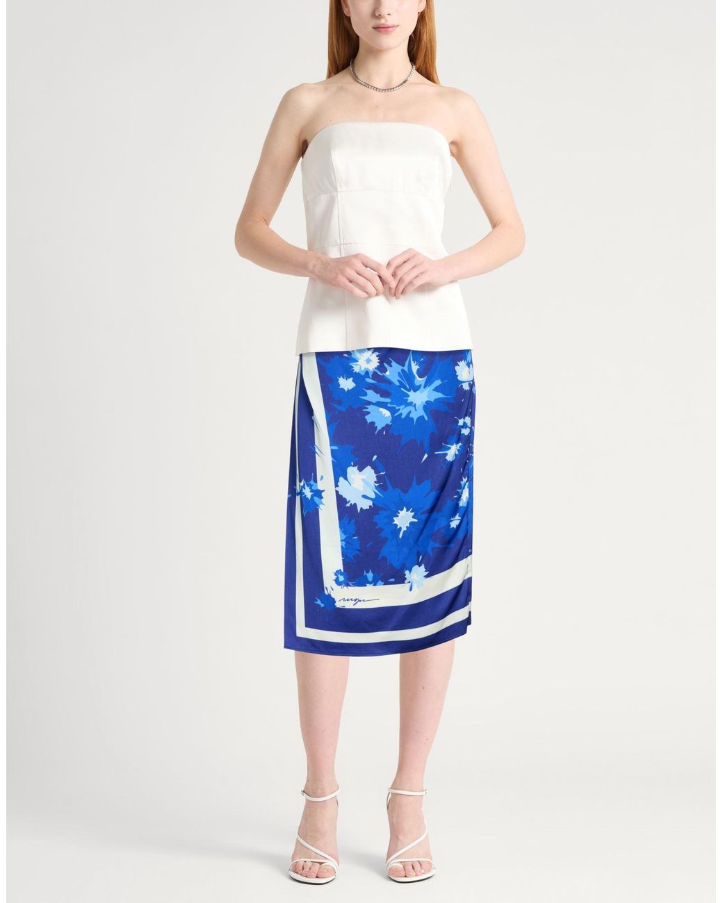 MSGM Blue Midi Skirt Viscose