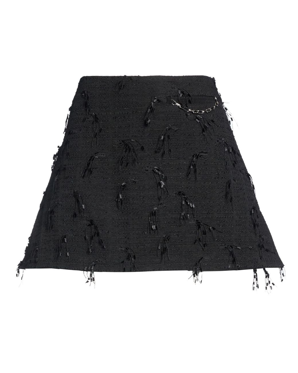 Ganni Black Mini Skirt Organic Cotton, Polyester, Recycled Polyester