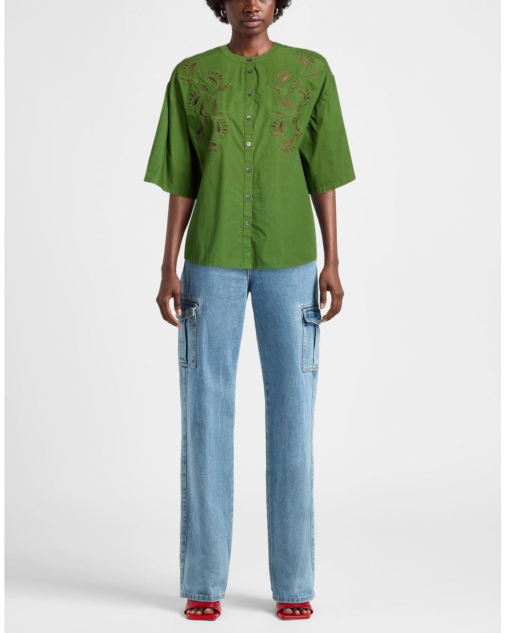 Ottod'Ame Green Shirt Cotton, Polyester
