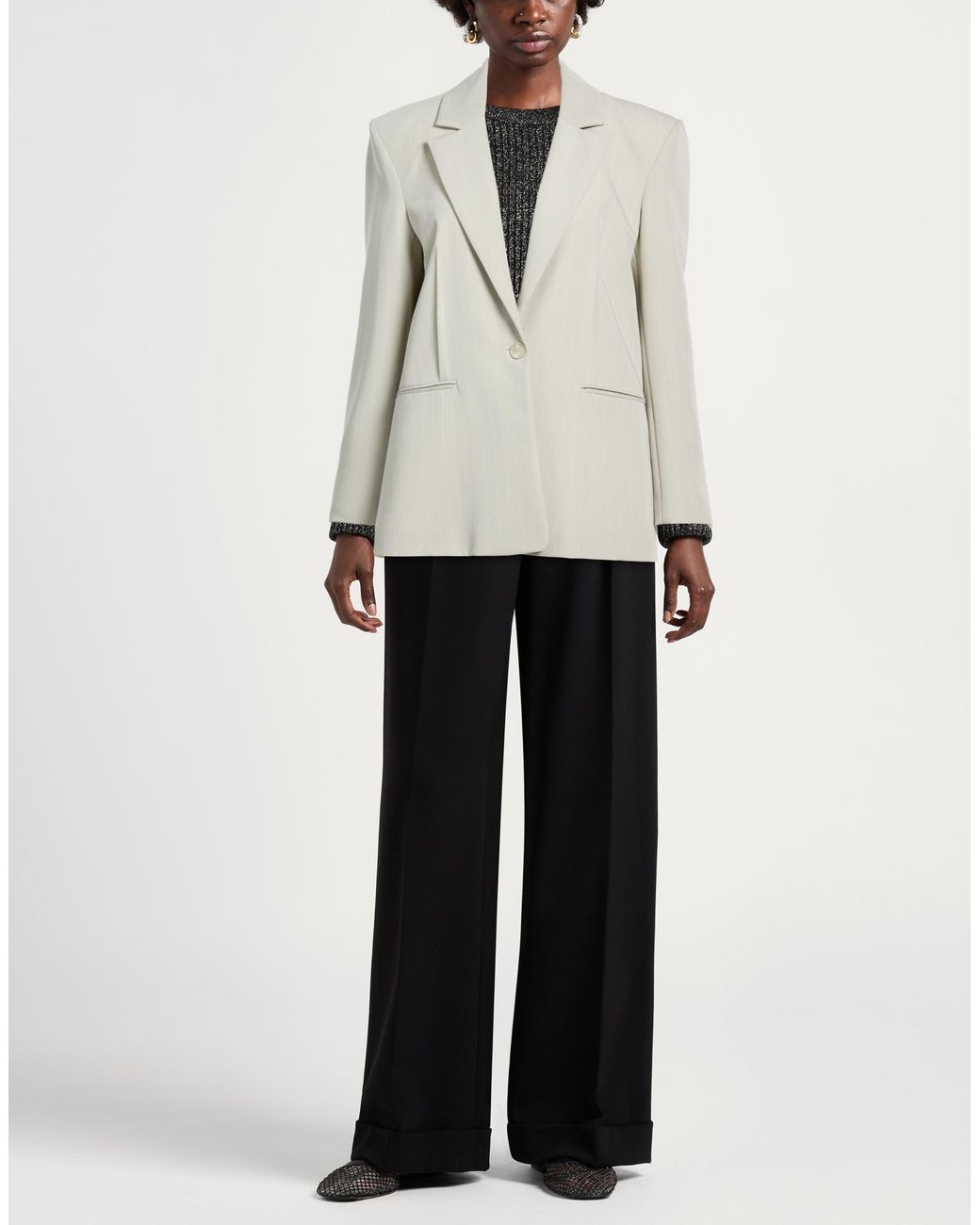 Patrizia Pepe Gray Blazer Polyester, Viscose, Elastane