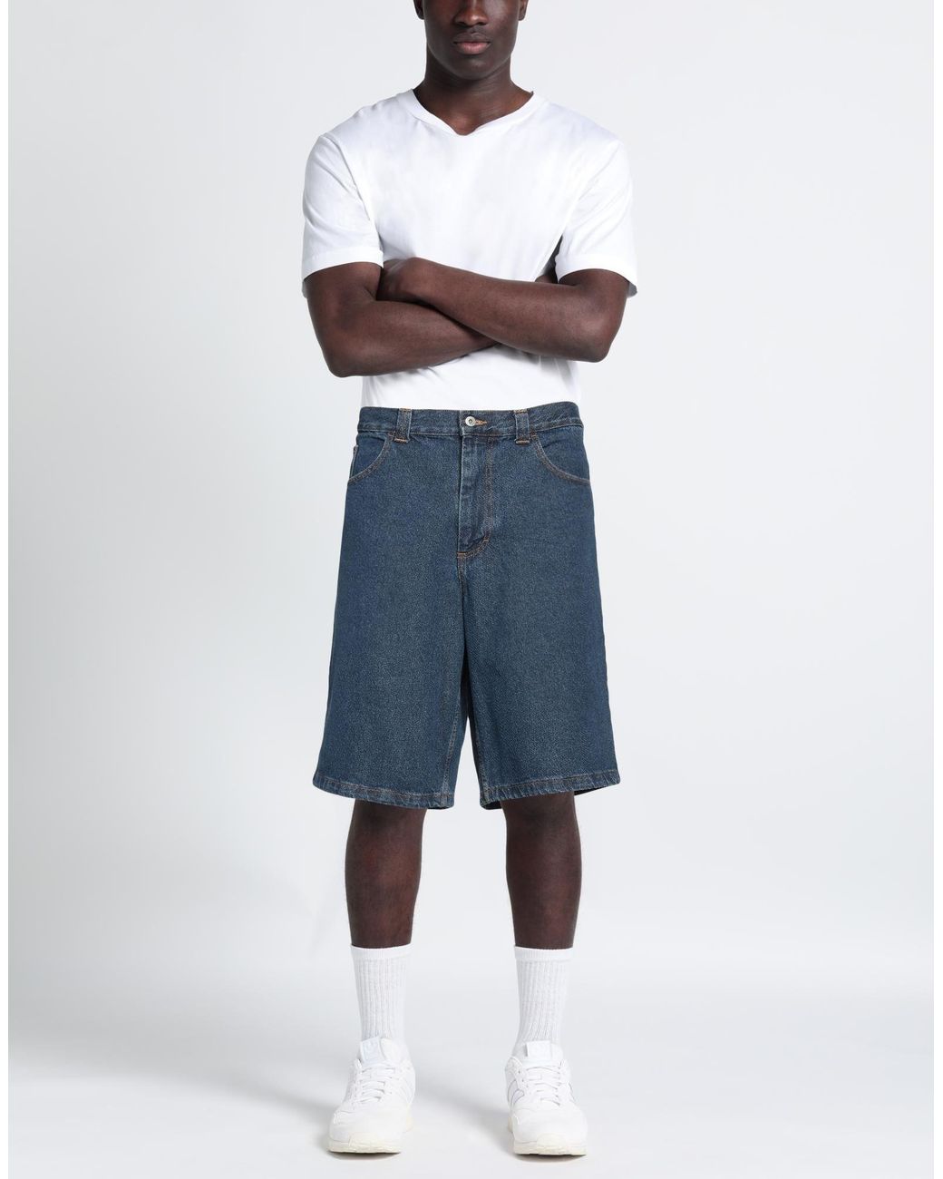 POLAR SKATE Blue Denim Shorts Cotton for men