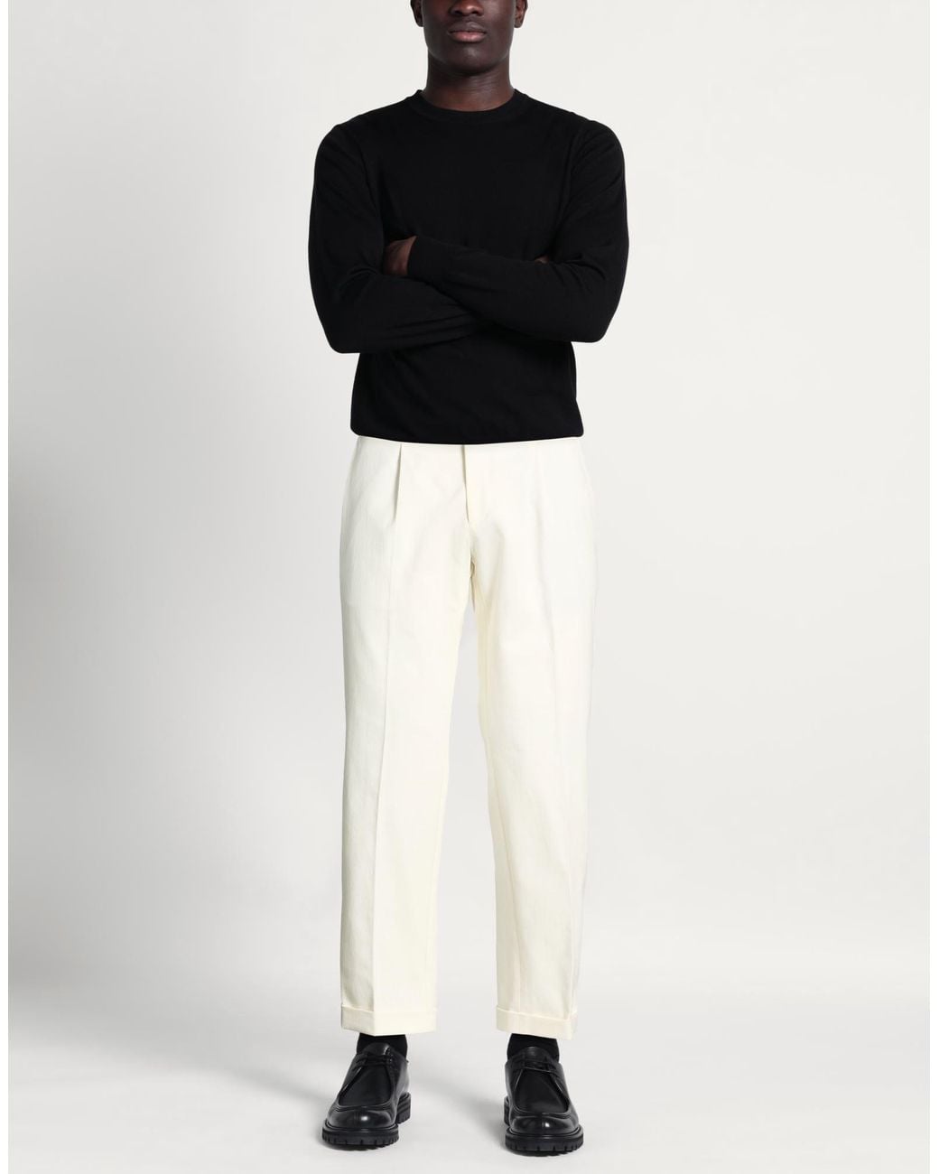 Briglia 1949 White Pants Cotton, Cashmere, Elastane for men