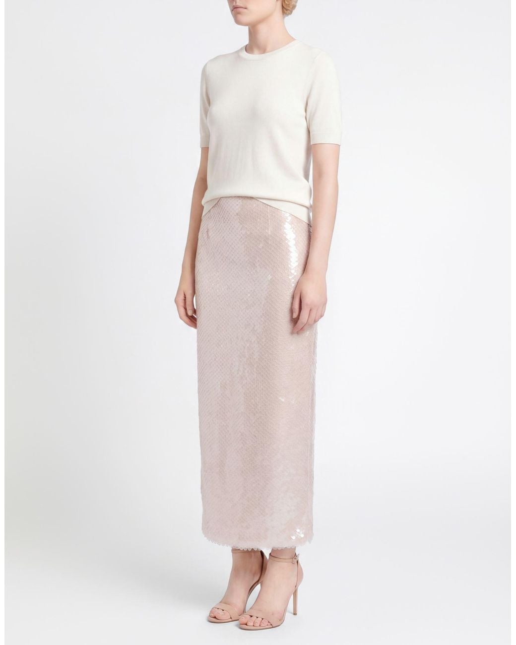 Monot White Blush Maxi Skirt Viscose
