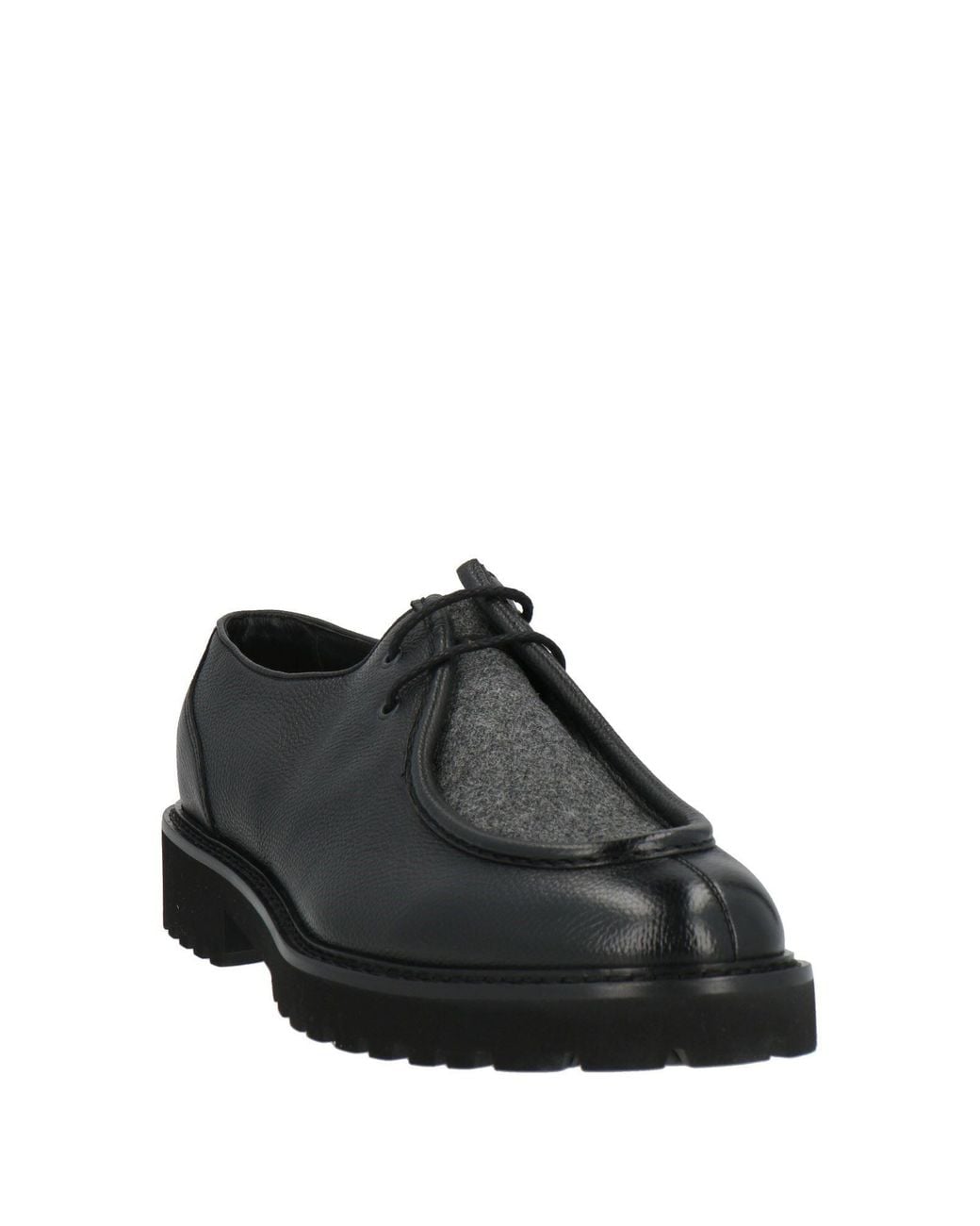 Doucal's Black Lace-Up Shoes Leather for men