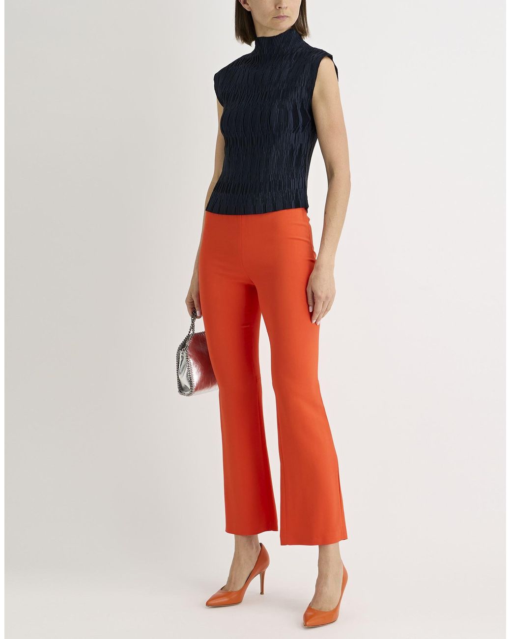 Emilio Pucci Orange Pants Viscose, Elastane