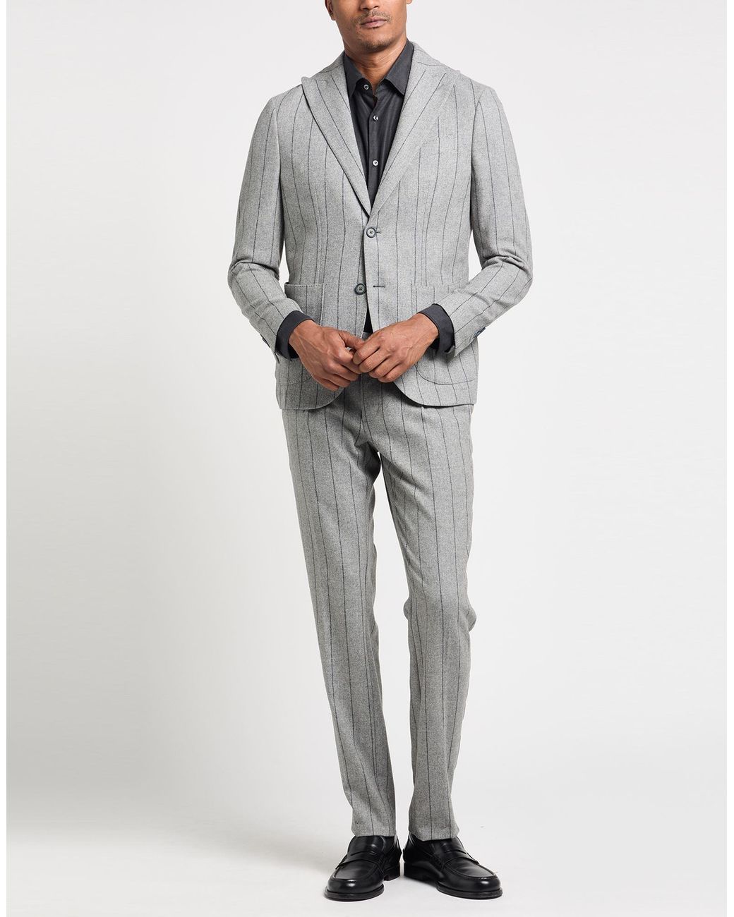 TWENTY-ONE by ANTONIO CARNEVALE Gray Suit Wool, Polyester, Elastane for men
