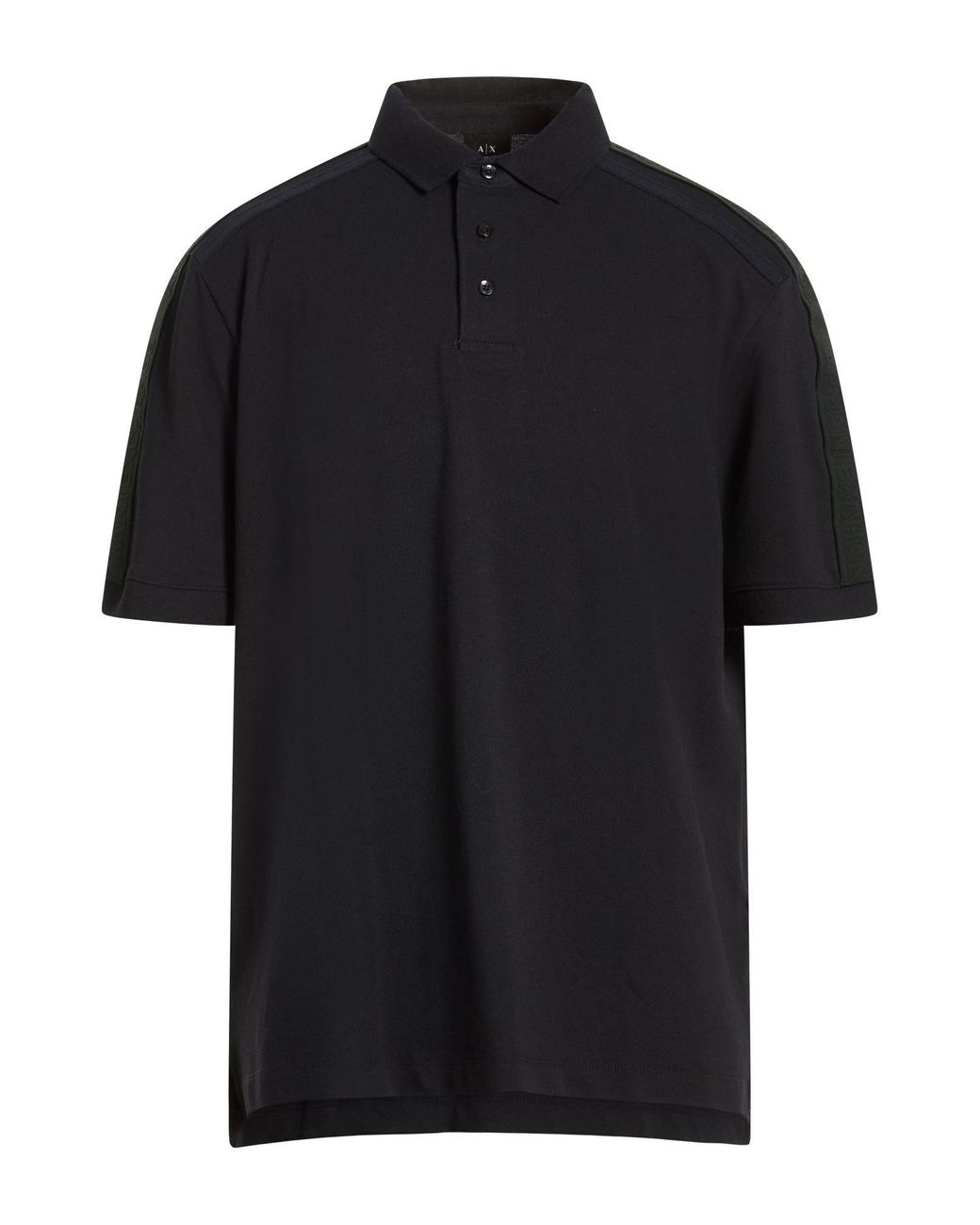 ARMANI EXCHANGE Black Polo Shirt Polyamide, Polyester, Elastane for men