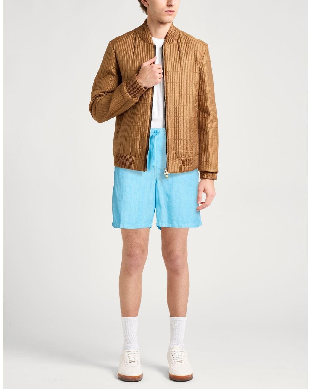 120% Lino Blue Shorts & Bermuda Shorts Linen for men