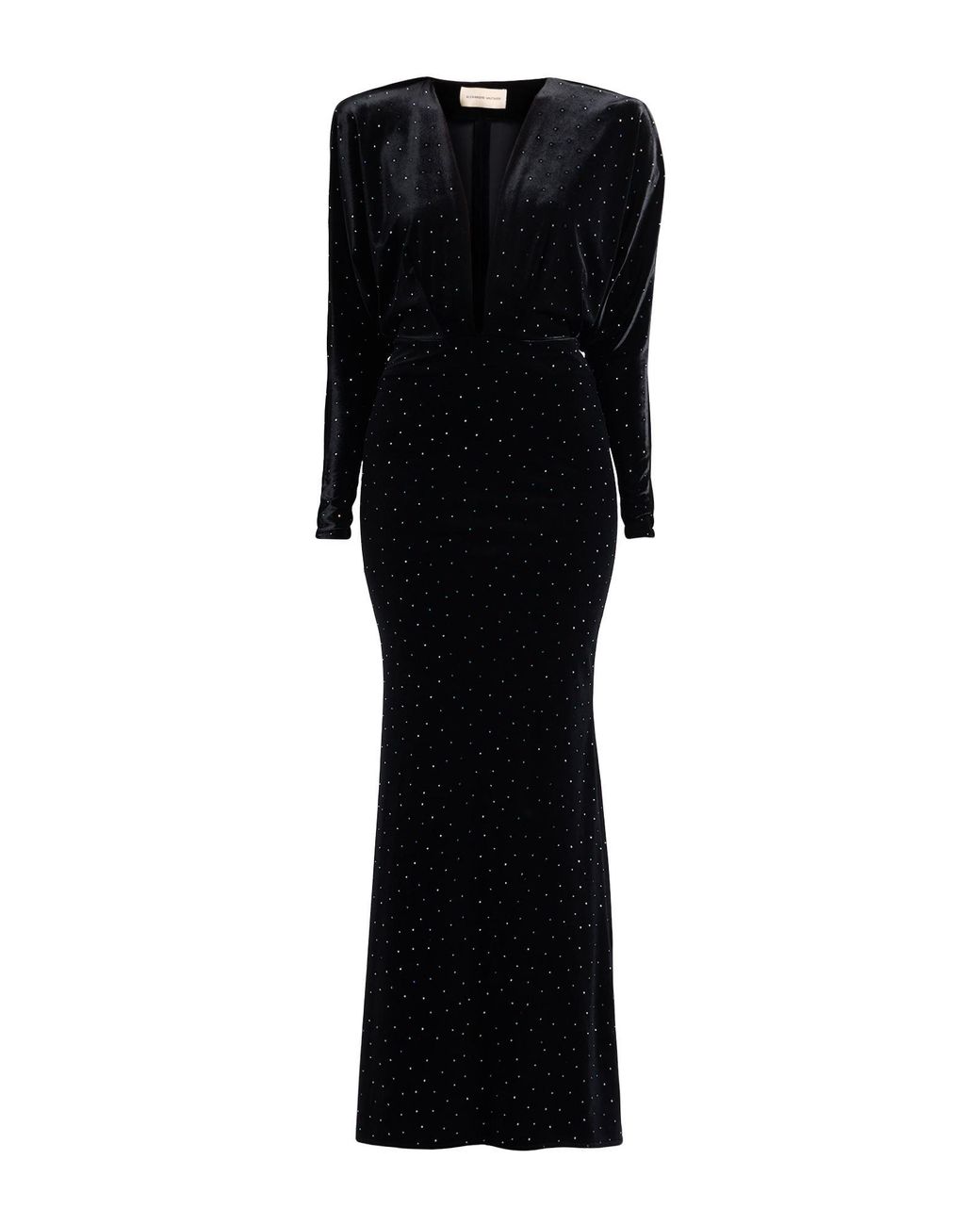 Alexandre Vauthier Black Maxi Dress Polyester, Elastane, Glass
