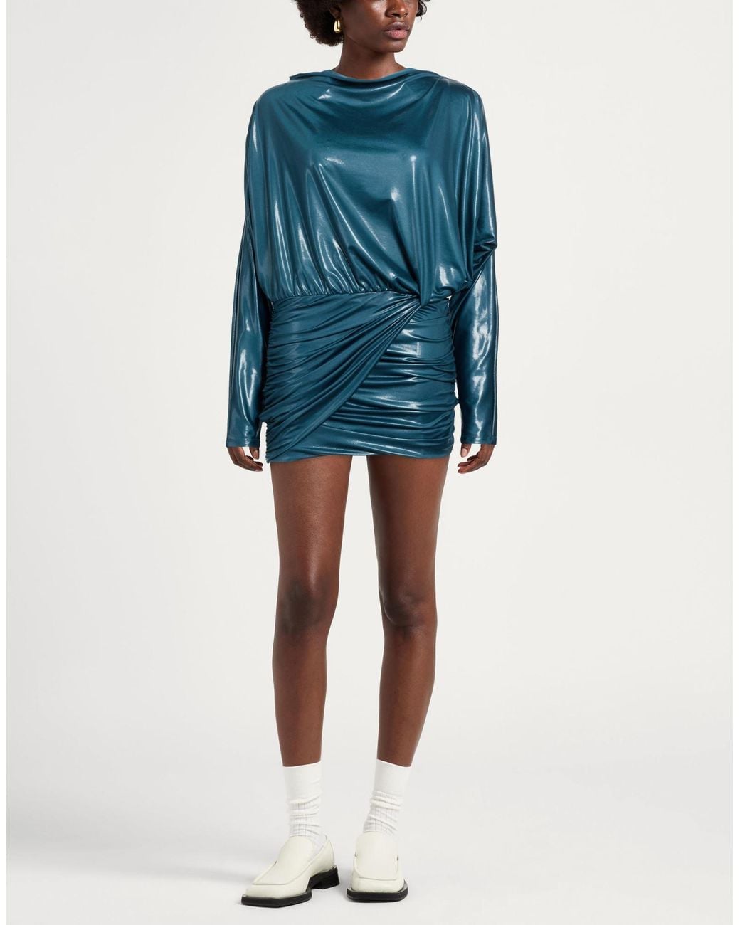 ANDAMANE Blue Mini Dress Polyester, Elastane