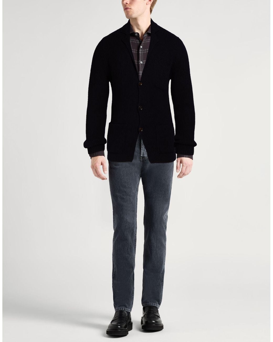 Moorer Black Midnight Cardigan Cashmere for men