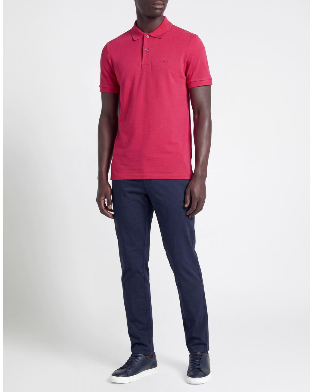 Boss Pink Polo Shirt Cotton for men