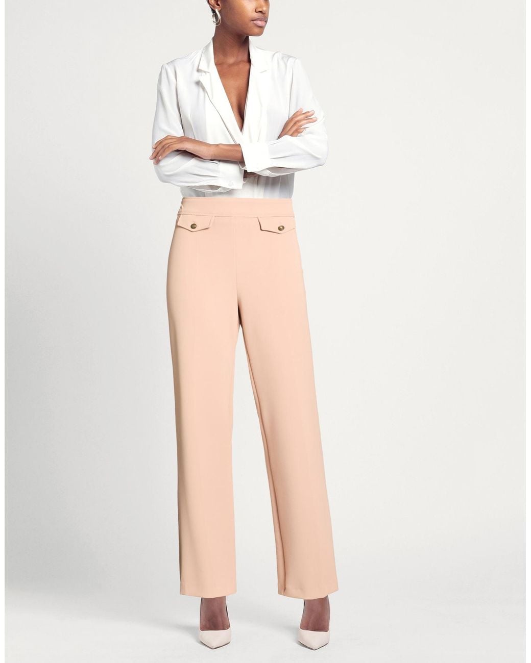 Nenette Natural Sand Pants Polyester, Elastane