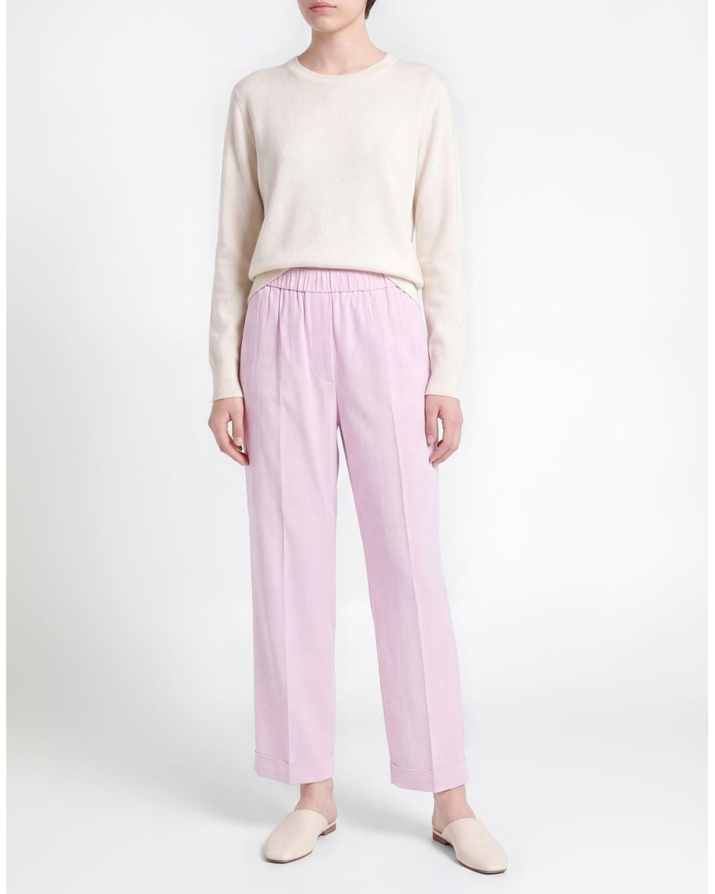 Peserico Pink Pants Viscose, Elastane