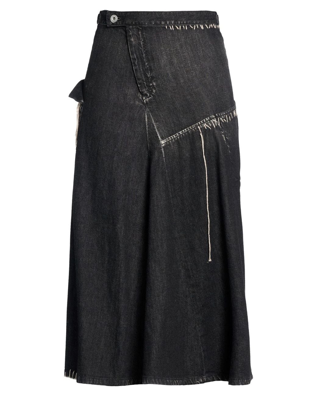 Yohji Yamamoto Black Denim Skirt Cotton
