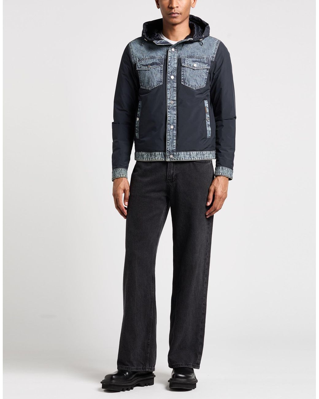 Moorer Blue Midnight Jacket Cotton, Polyester for men