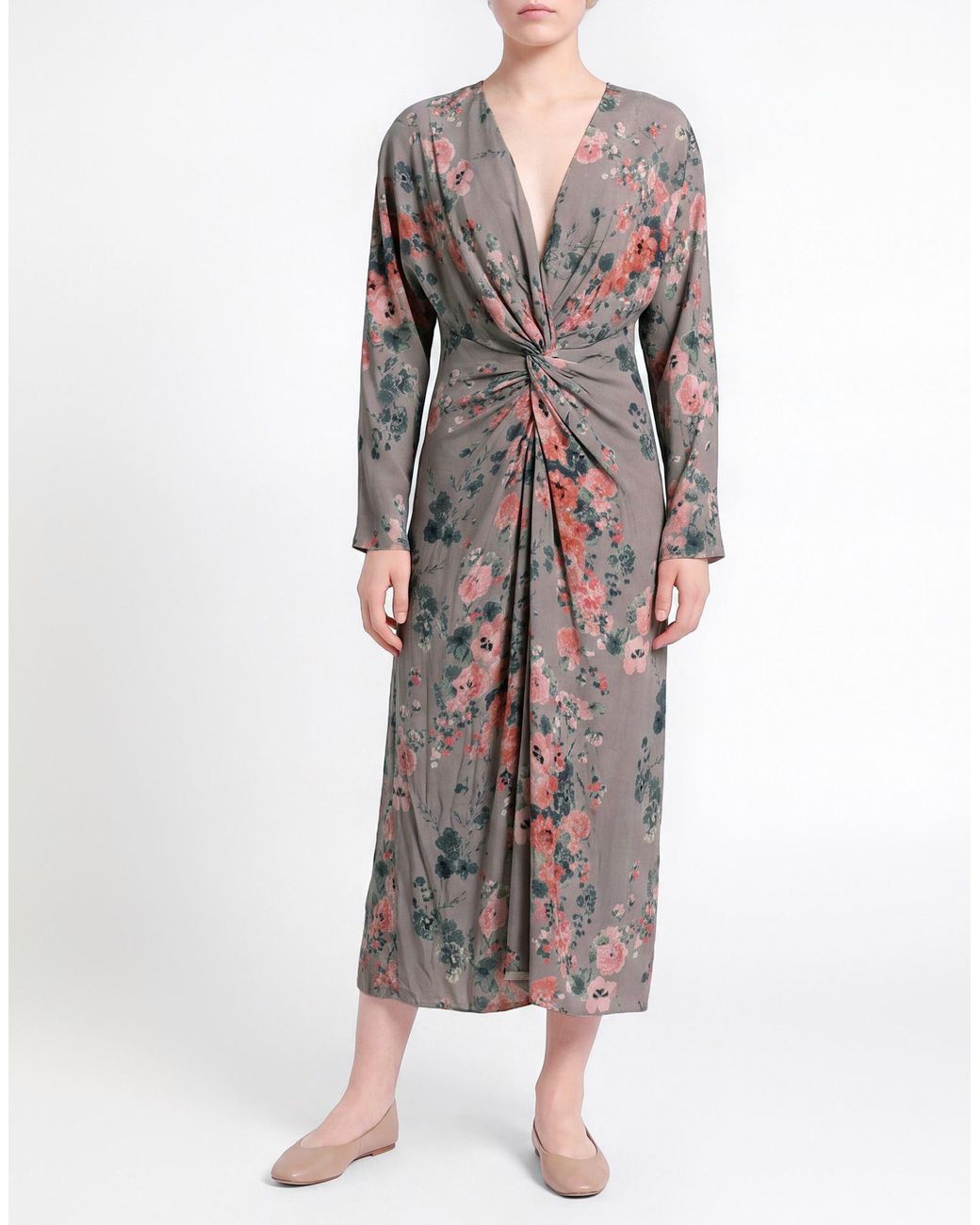 Kocca Gray Maxi Dress Polyester